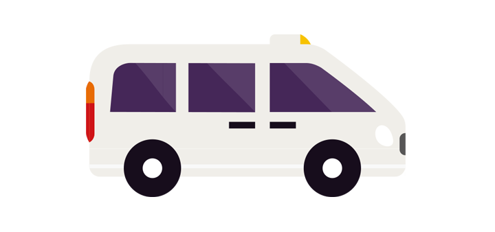 豪华轿车与大型出租车