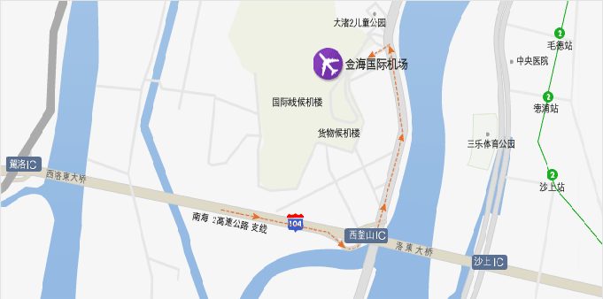 去机场的详细路线请参考下面说明。